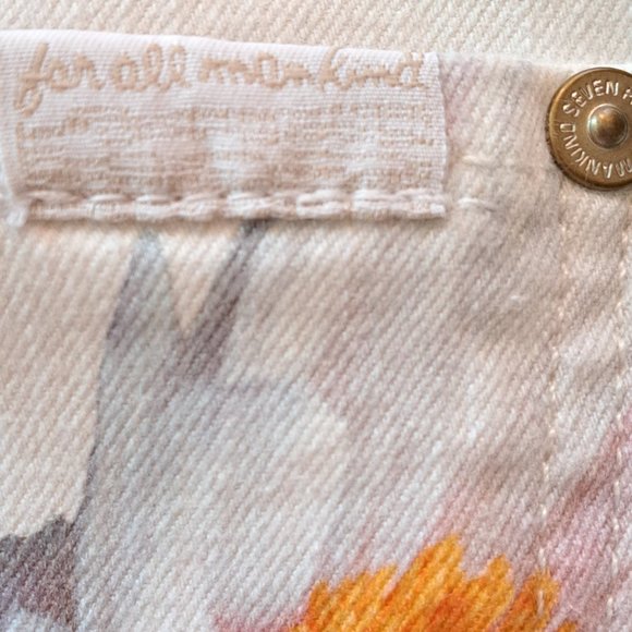 7 FOR ALL MANKIND jeans SIZE 26 HIGH RISE subtle flowers pattern - Picture 11 of 15